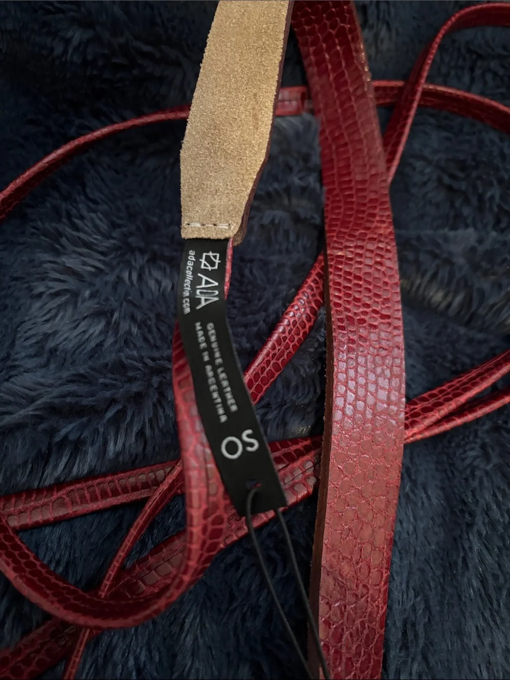 Ada Red Textured Wrap Belt